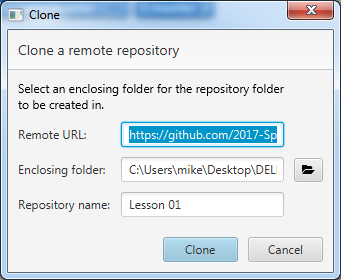 Clone: dialog box